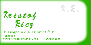 kristof ricz business card